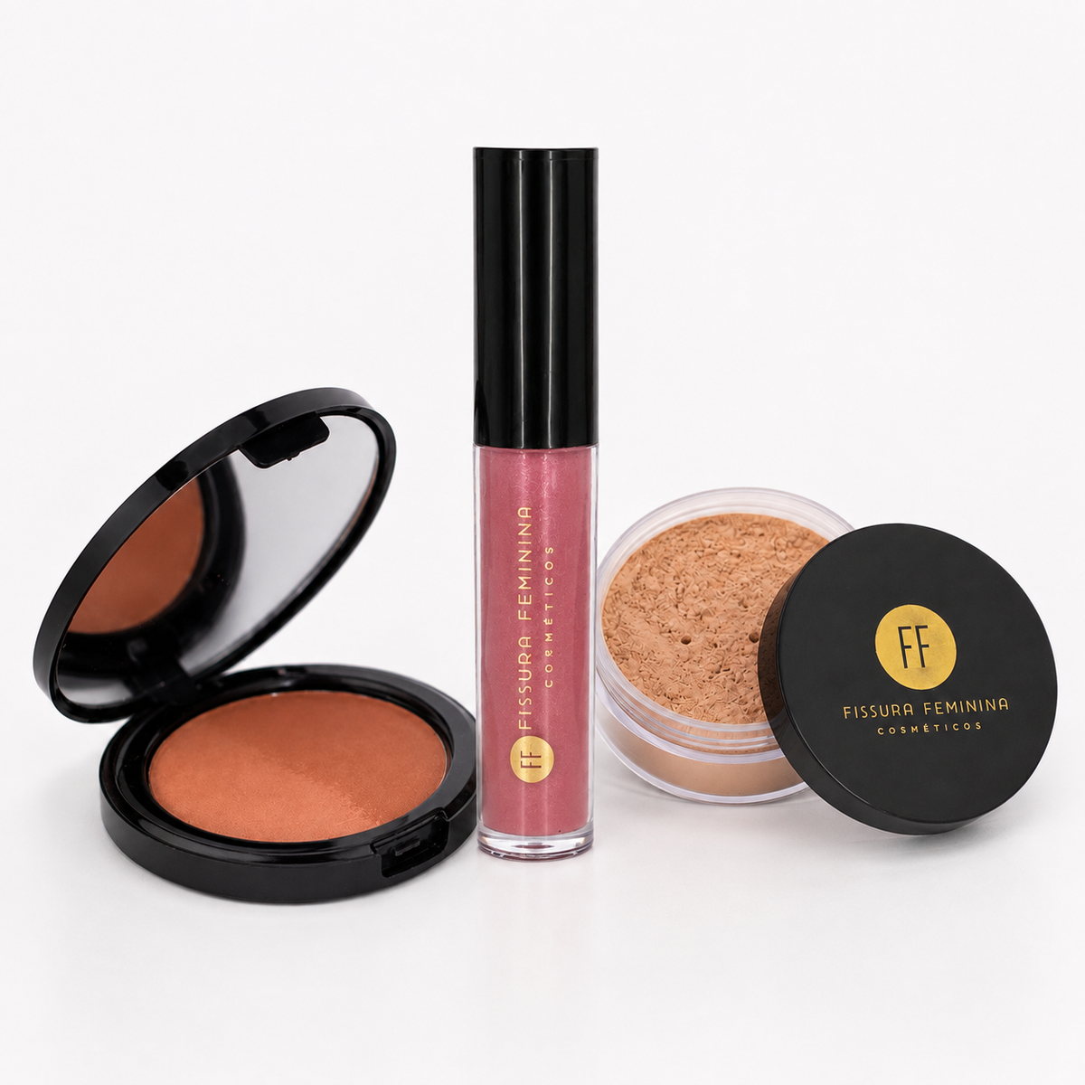 Combo Pó Medium Rose + Duo Blush 51 + Taína