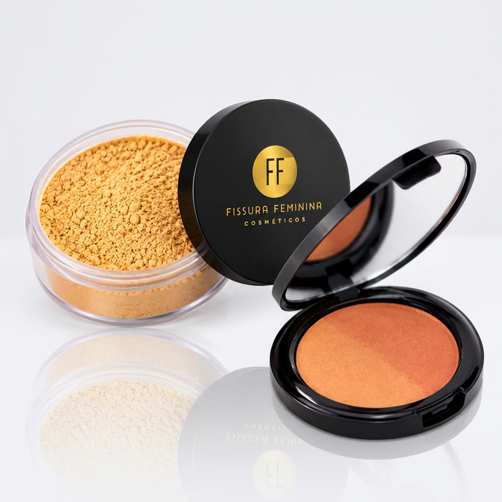 Combo Pó Solto Banana + Duo Blush 53
