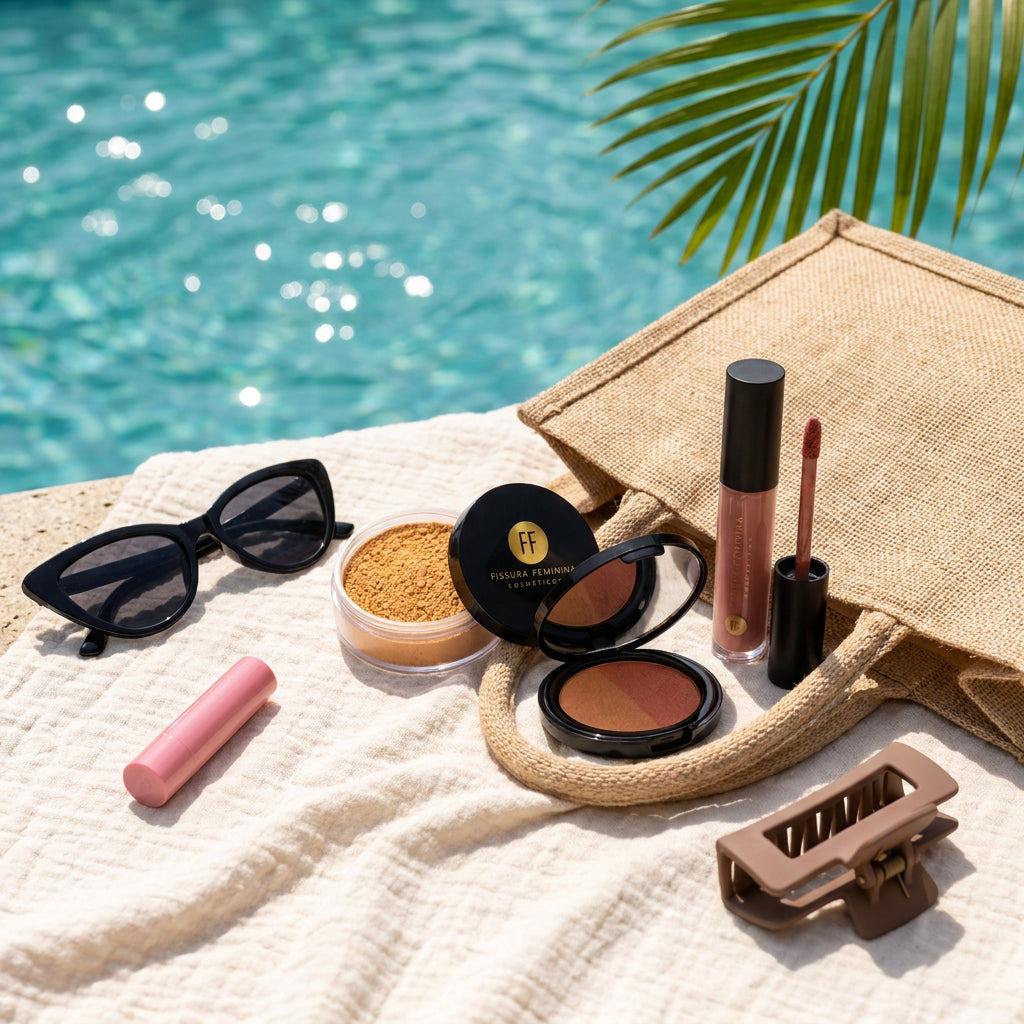 Combo Pó Solto Banana + Duo Blush + Batom Nude Luxo
